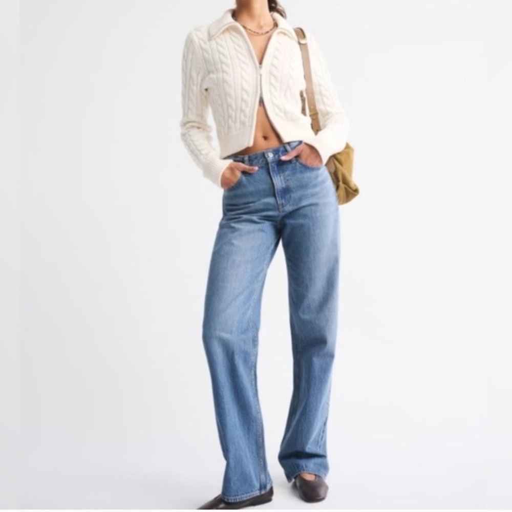 Abercrombie &Fitch The Loose High Rise Jeans Size 31 Mid‎ Wash Classic Women's